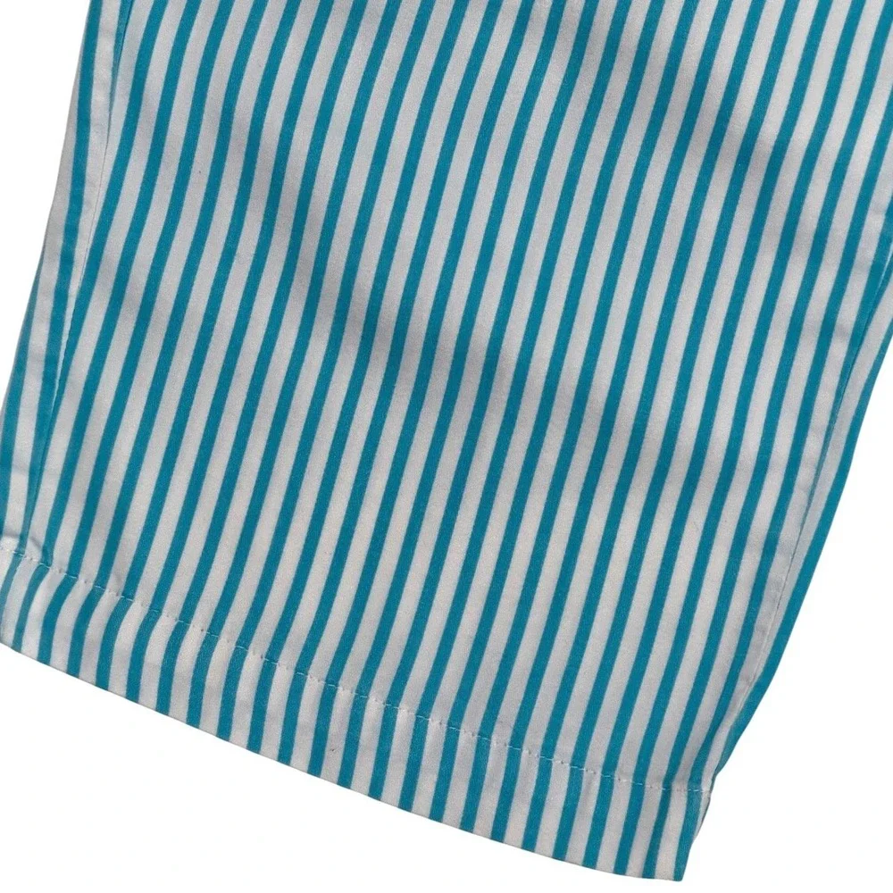 Lauren Ralph Lauren Women's Blue White Striped Cotton Pajama Set Size M RLL Logo